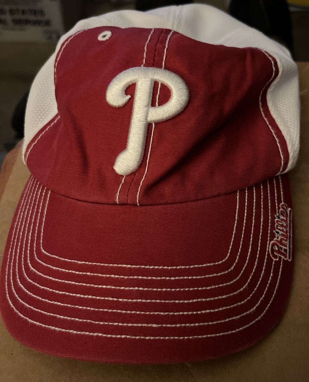 Philadelphia Phillies 47 Brand Red White Logo Hat One Size Stretch See Pics
